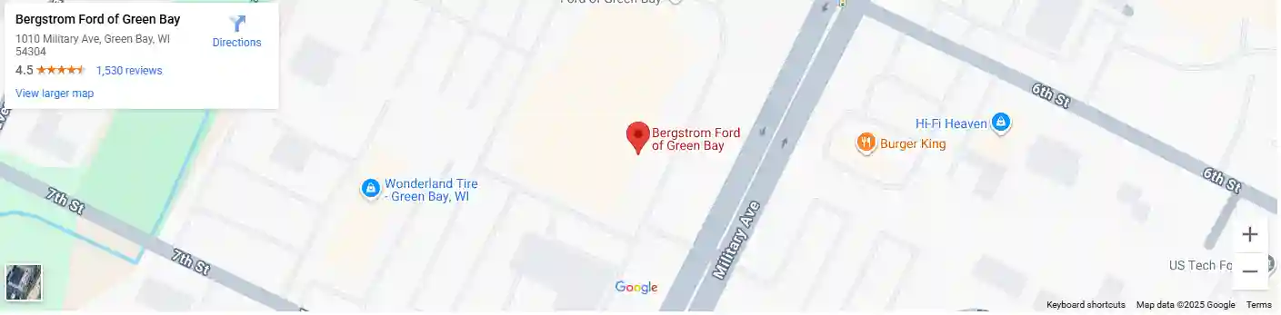 Map pointing Bergstrom of Green Bay